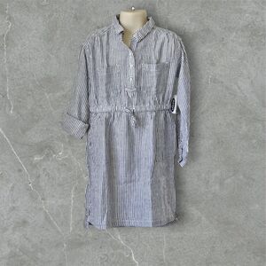 Old Navy Girls Twill Long Sleeve Knee Lengt Stripes Black White Shirt Dress XS